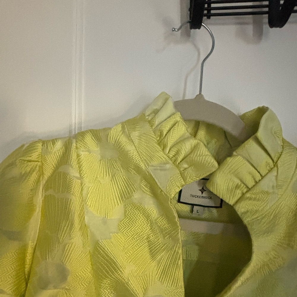 Citron Fil Coupe Palmerston Tuckernuck Jacquard Dress - Picture 6 of 9